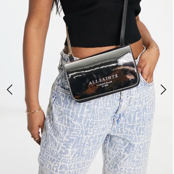 AllSaints Ludivine Metallic Leather Crossbody - Picture 1 of 7